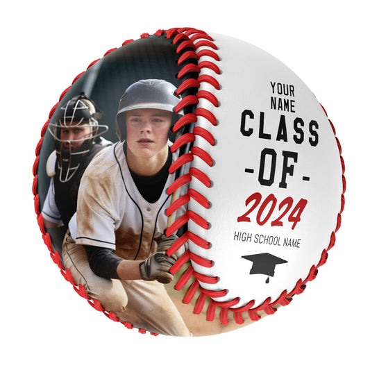 Custom White Graduation Photo Baseballs