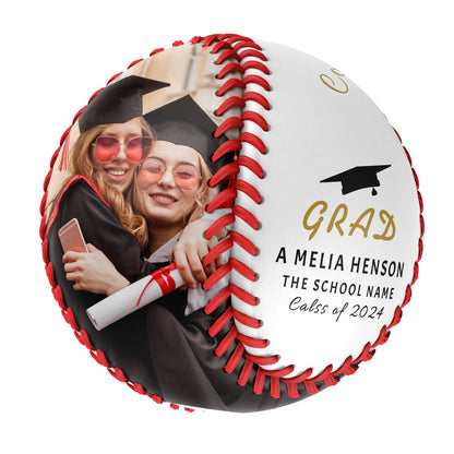 Custom White Graduation Photo Baseballs