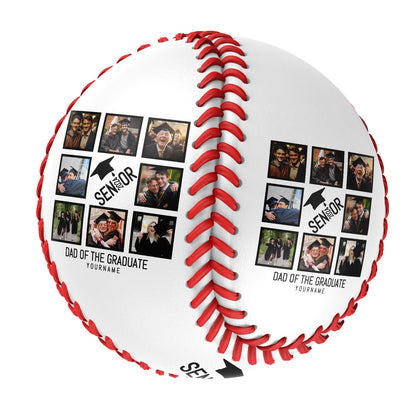 Custom White Dad Of The Graduate Photo Baseballs