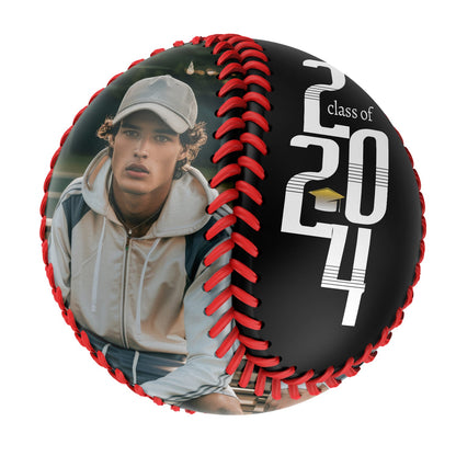 Custom White College Graduation Photo Baseballs