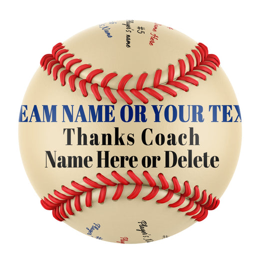 Personalized Cream Thanks Coach Gift Baseballs