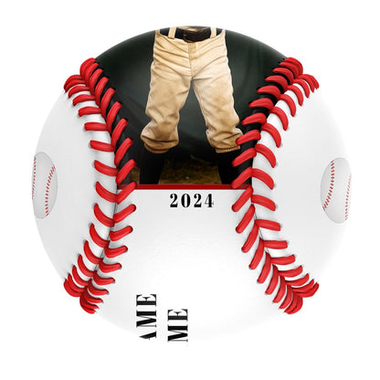 Personalized White Coach Gift Photo Baseballs