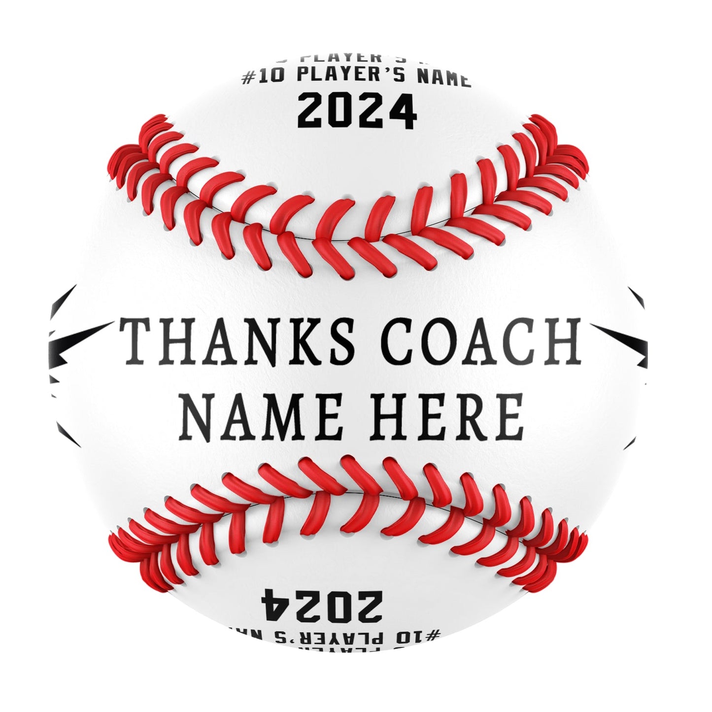 Personalized White Thanks Coach Gift Baseballs