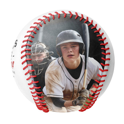 Custom White Graduation Photo Baseballs