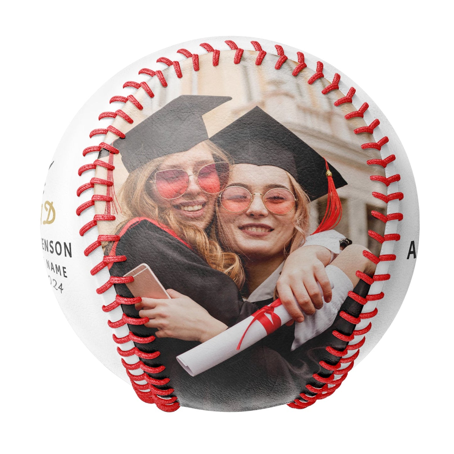 Custom White Graduation Photo Baseballs