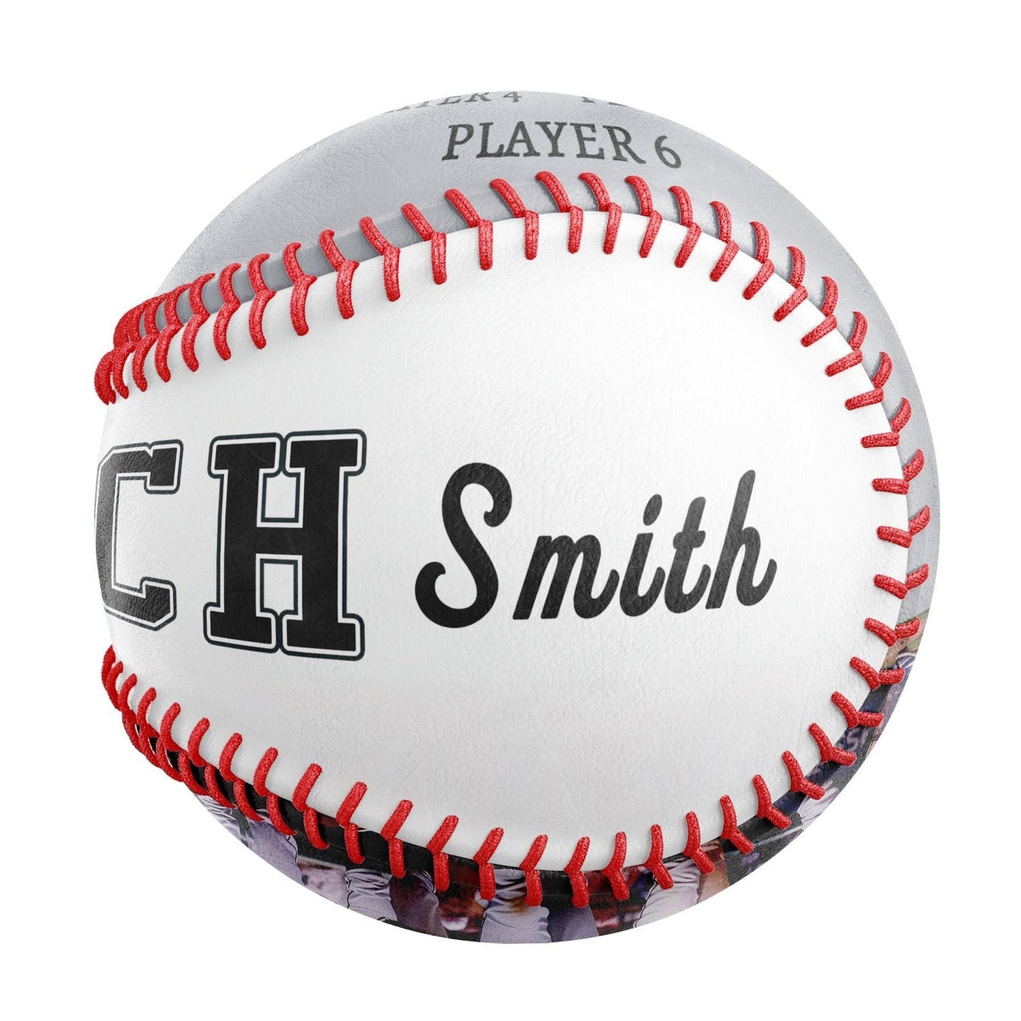 Personalized White Coach Gift Photo Baseballs