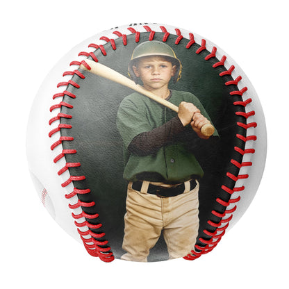 Personalized White Coach Gift Photo Baseballs