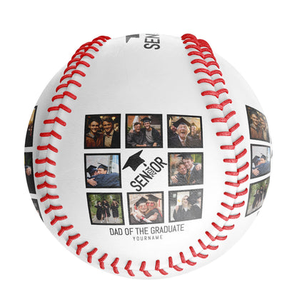 Custom White Dad Of The Graduate Photo Baseballs