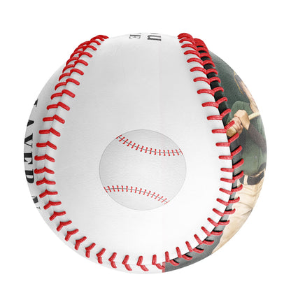 Personalized White Coach Gift Photo Baseballs