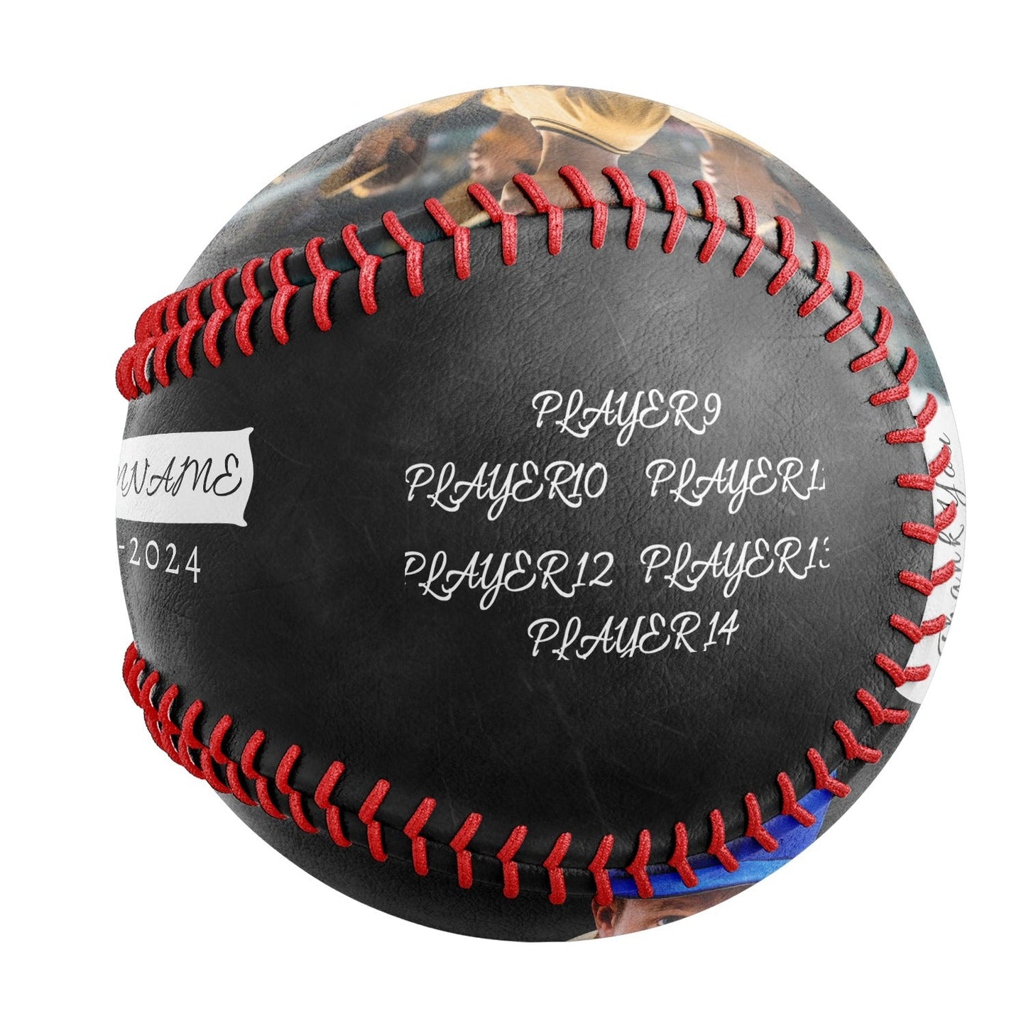 Personalized Black Thanks Coach Gift Photo Baseballs