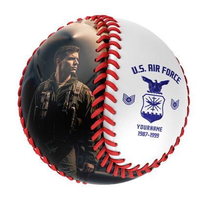 Custom White U.S Veteran Air Force Photo Baseballs