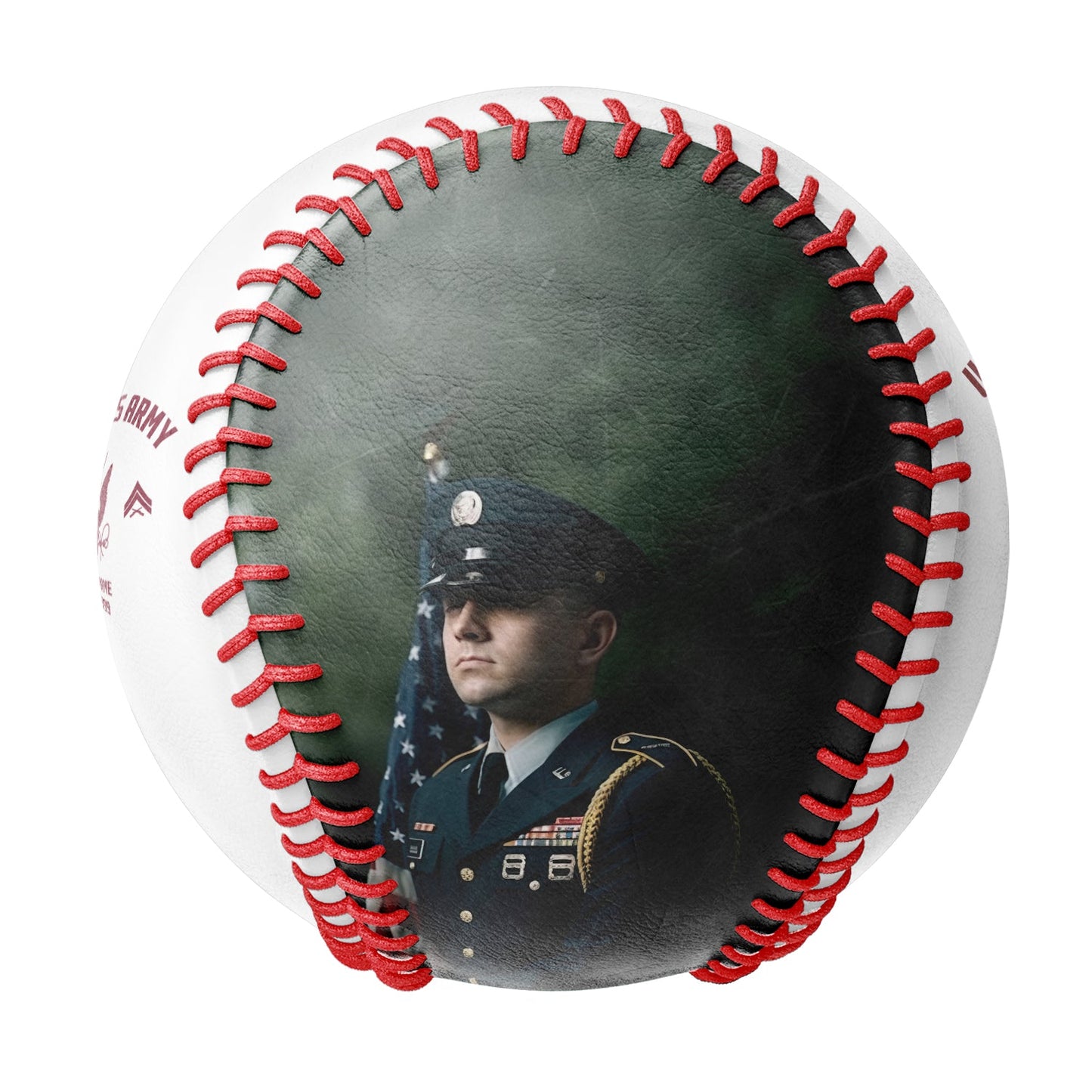 Custom White U.S Veteran Army Photo Baseballs