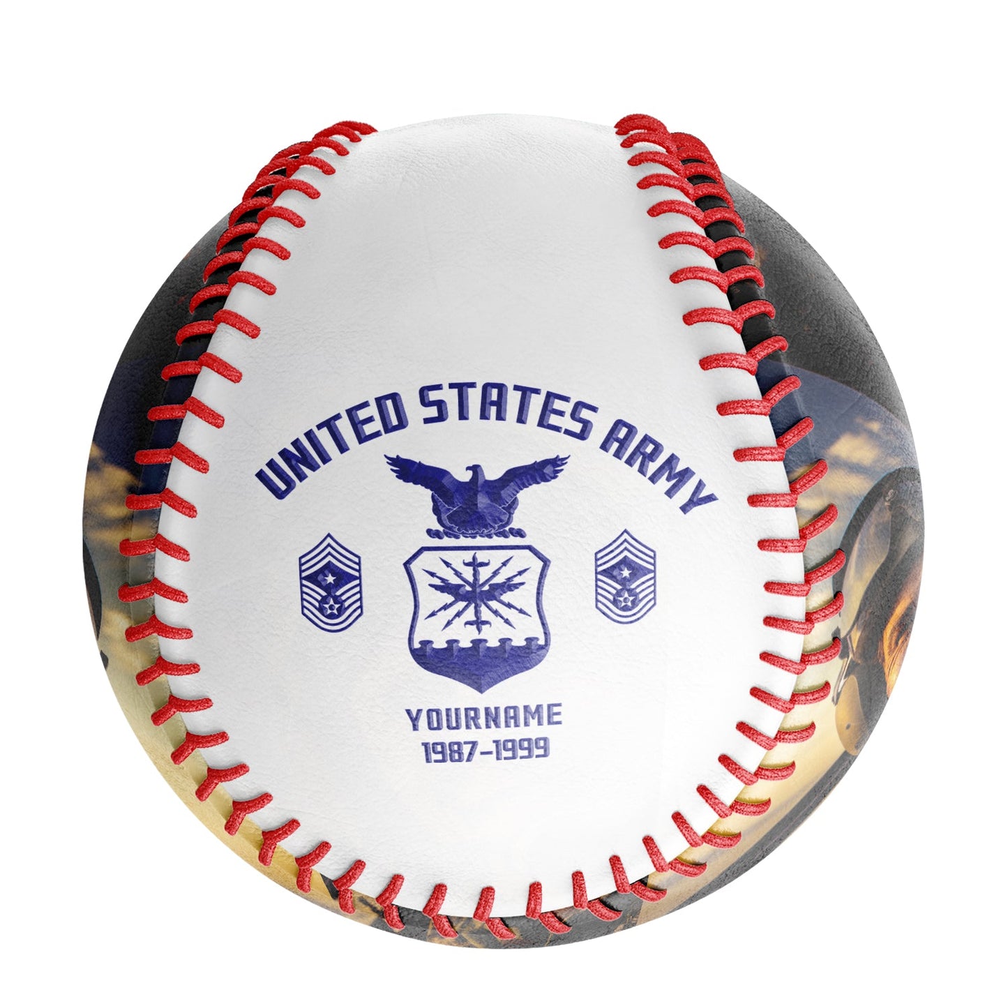 Custom White U.S Veteran Air Force Photo Baseballs