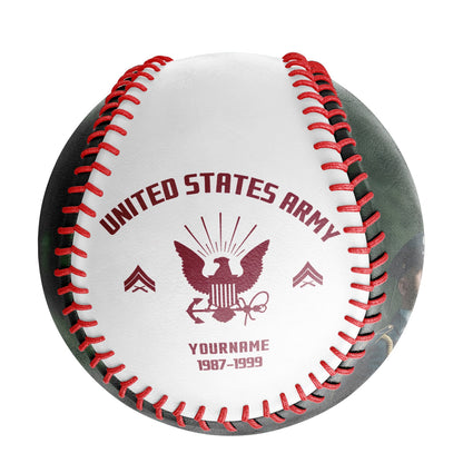 Custom White U.S Veteran Army Photo Baseballs