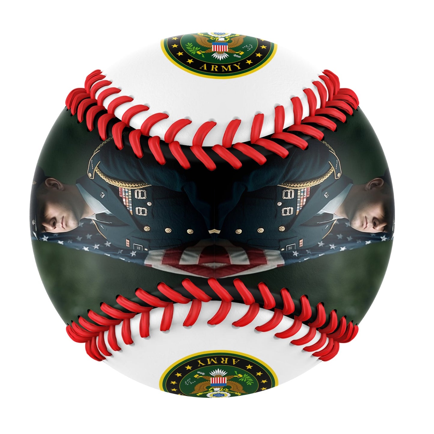 Personalized White U.S Veteran Army Photo Baseballs