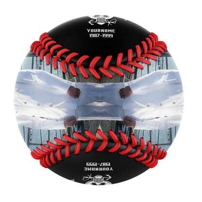 Custom Black U.S Veteran Navy Photo Baseballs