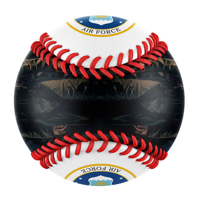 Personalized White U.S Veteran Air Force Photo Baseballs