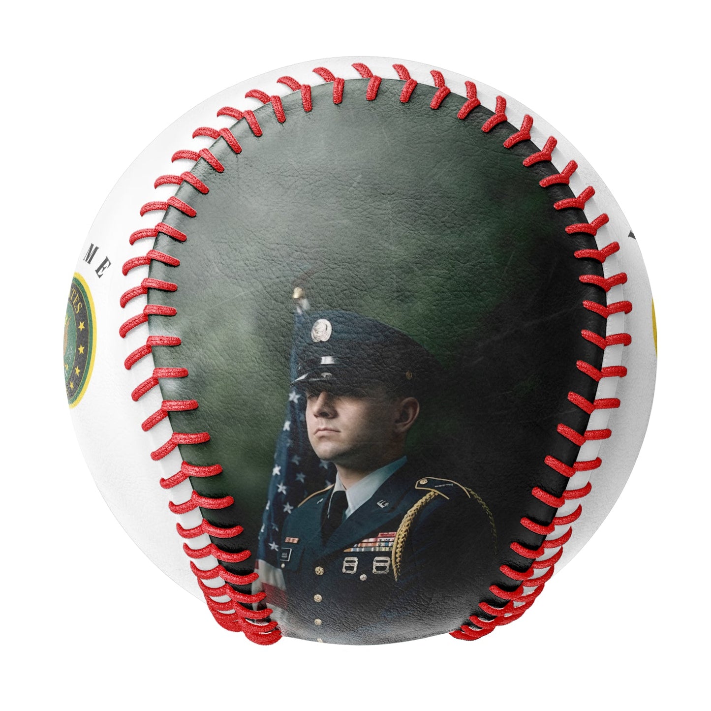 Personalized White U.S Veteran Army Photo Baseballs