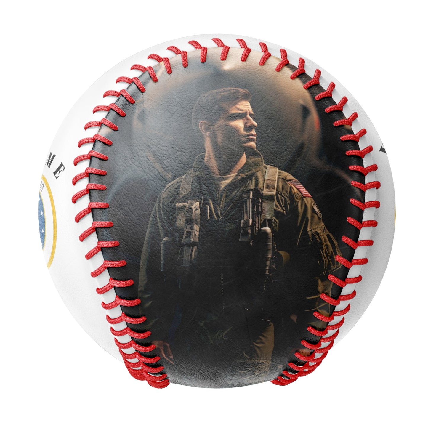 Personalized White U.S Veteran Air Force Photo Baseballs