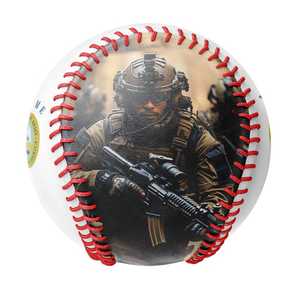 Personalized White U.S Veteran Army Photo Baseballs