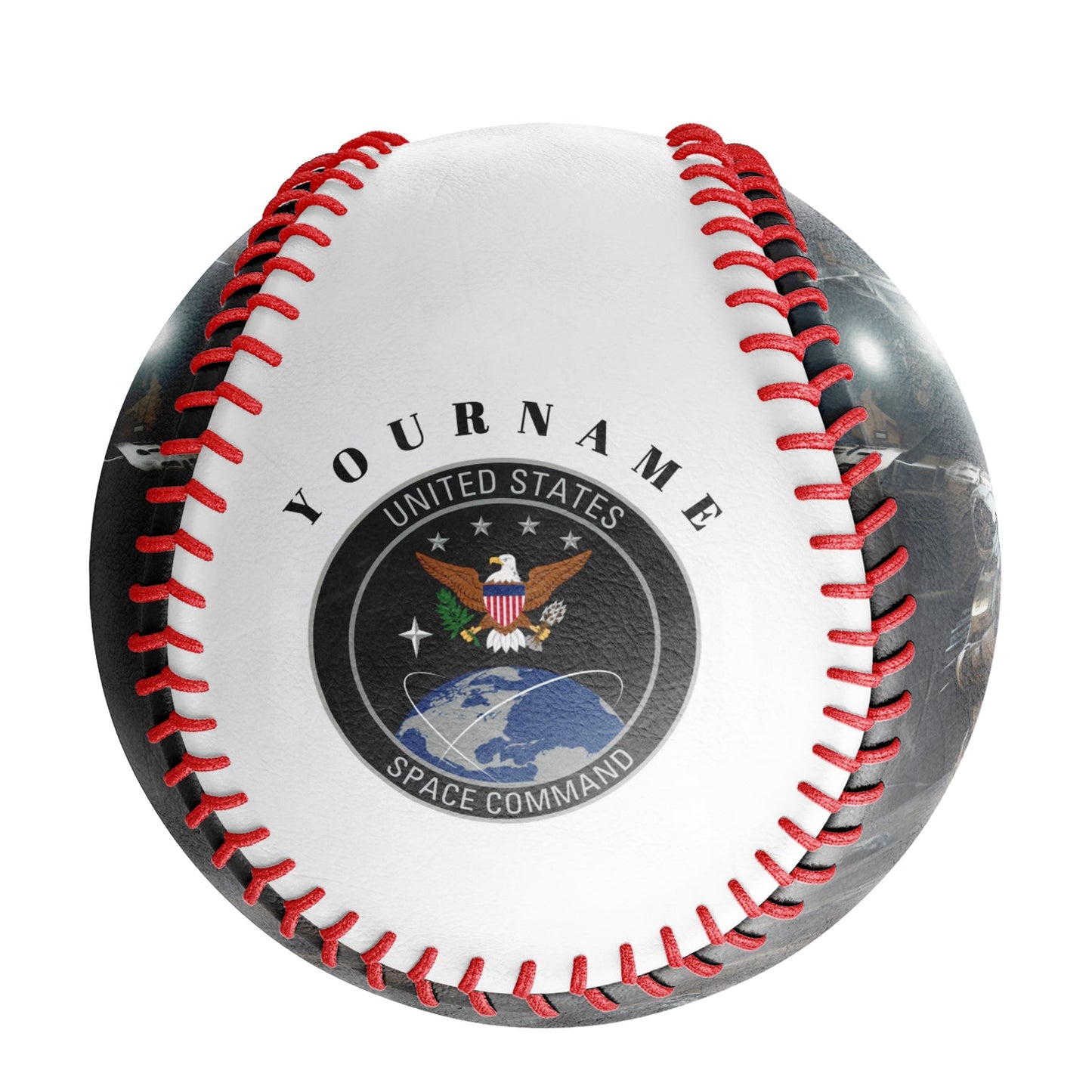 Personalized White U.S Veteran Space Force Photo Baseballs