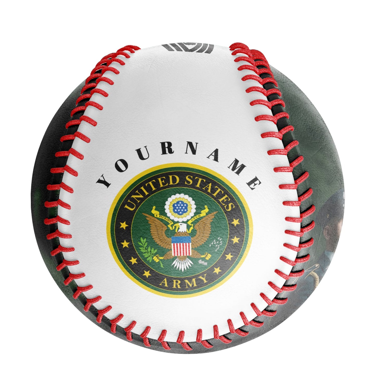 Personalized White U.S Veteran Army Photo Baseballs