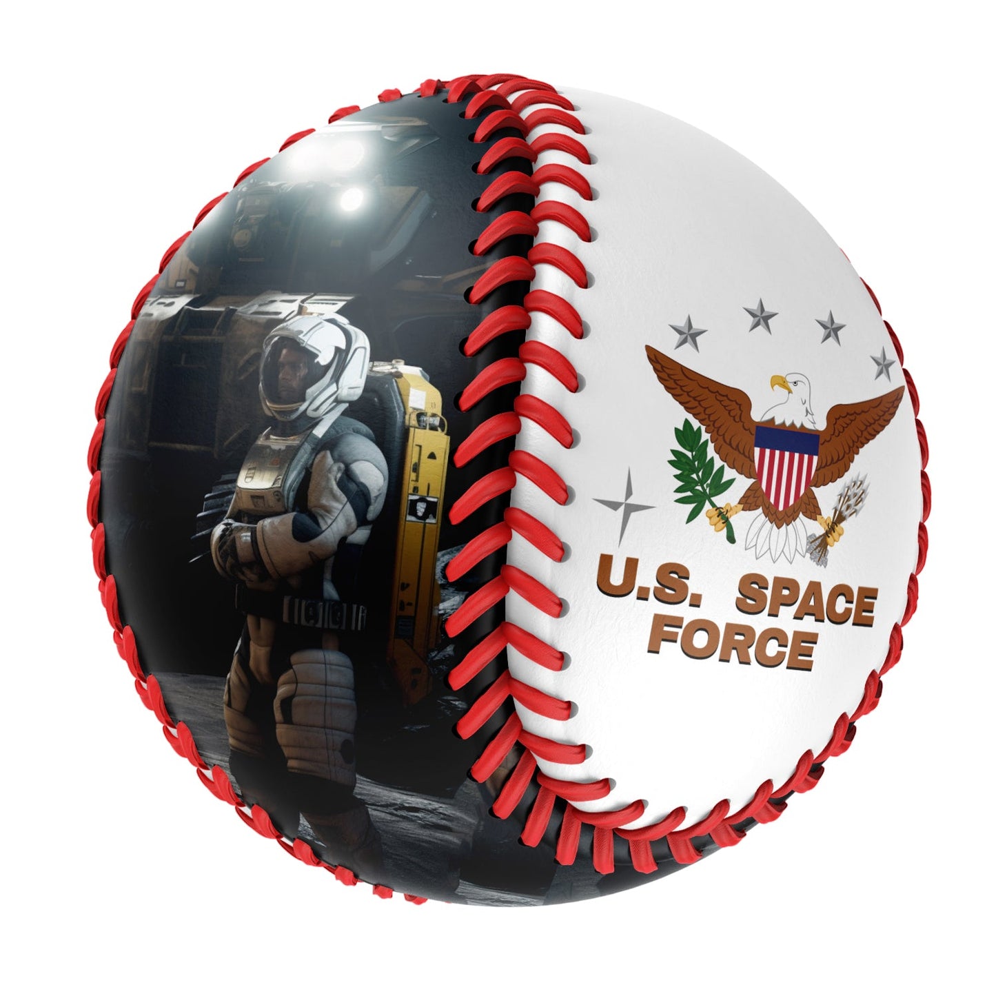 Custom White U.S Veteran Space Force Photo Baseballs