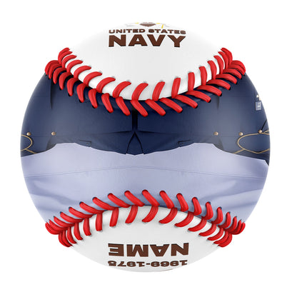 Custom White U.S Veteran Navy Photo Baseballs