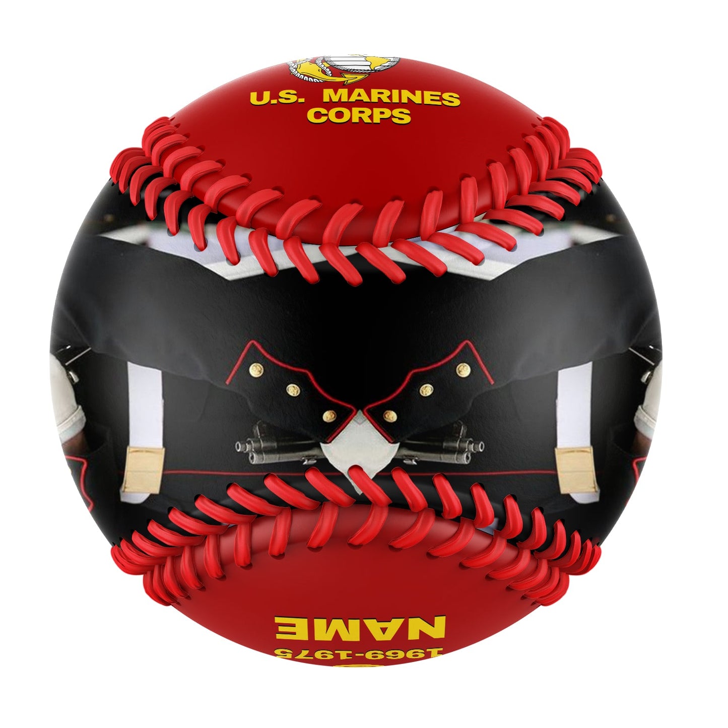 Custom Red U.S Veteran Marines Corps Photo Baseballs