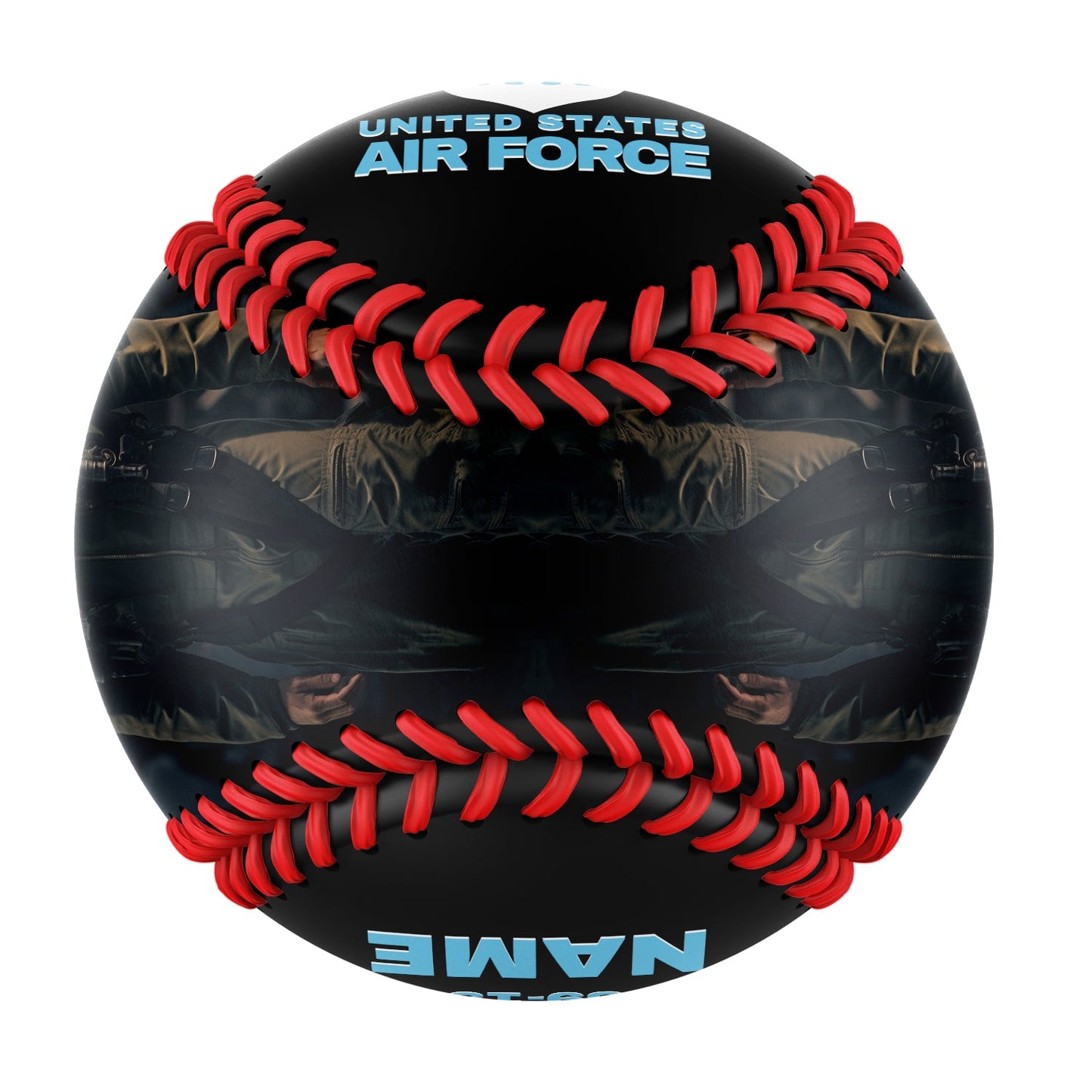 Custom Black U.S Veteran Air Force Photo Baseballs