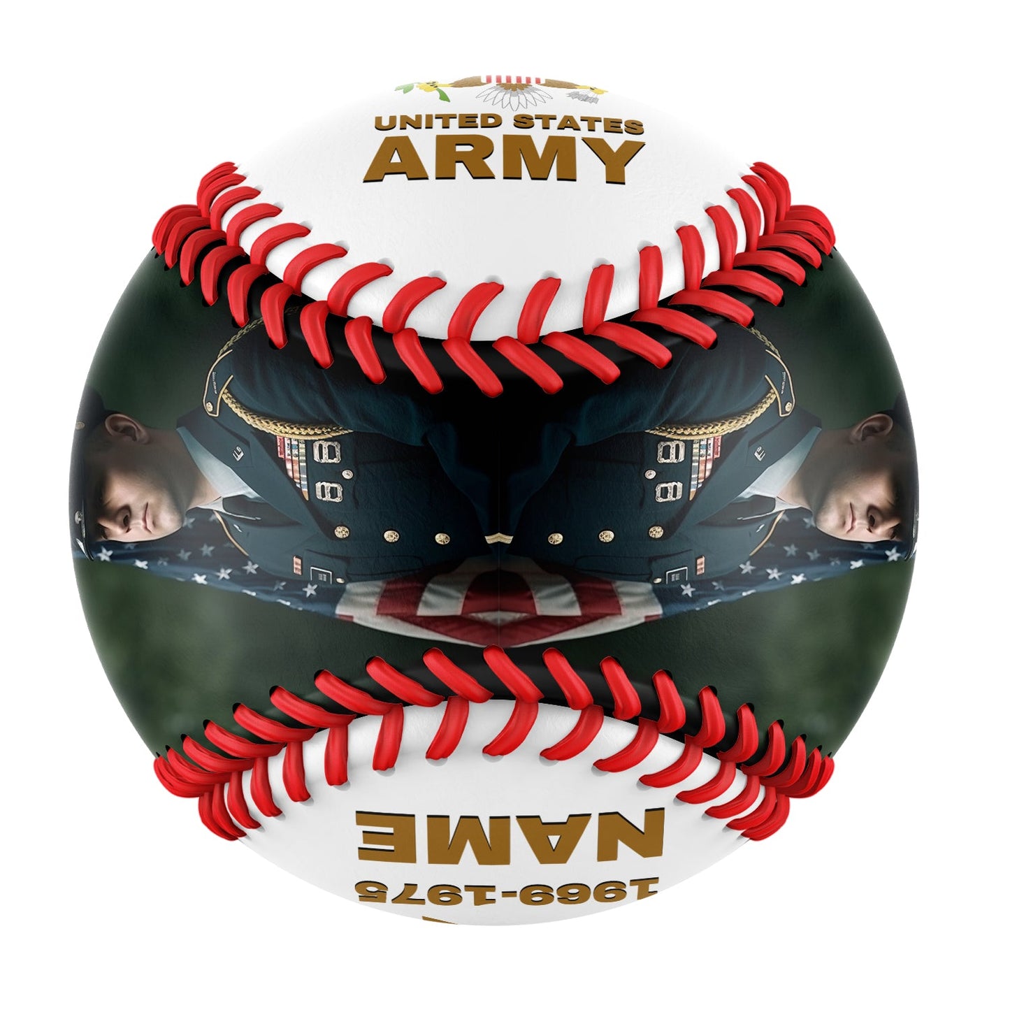 Custom White U.S Veteran Army Photo Baseballs