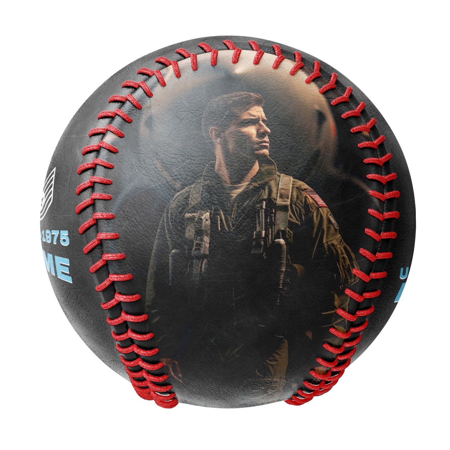 Custom Black U.S Veteran Air Force Photo Baseballs