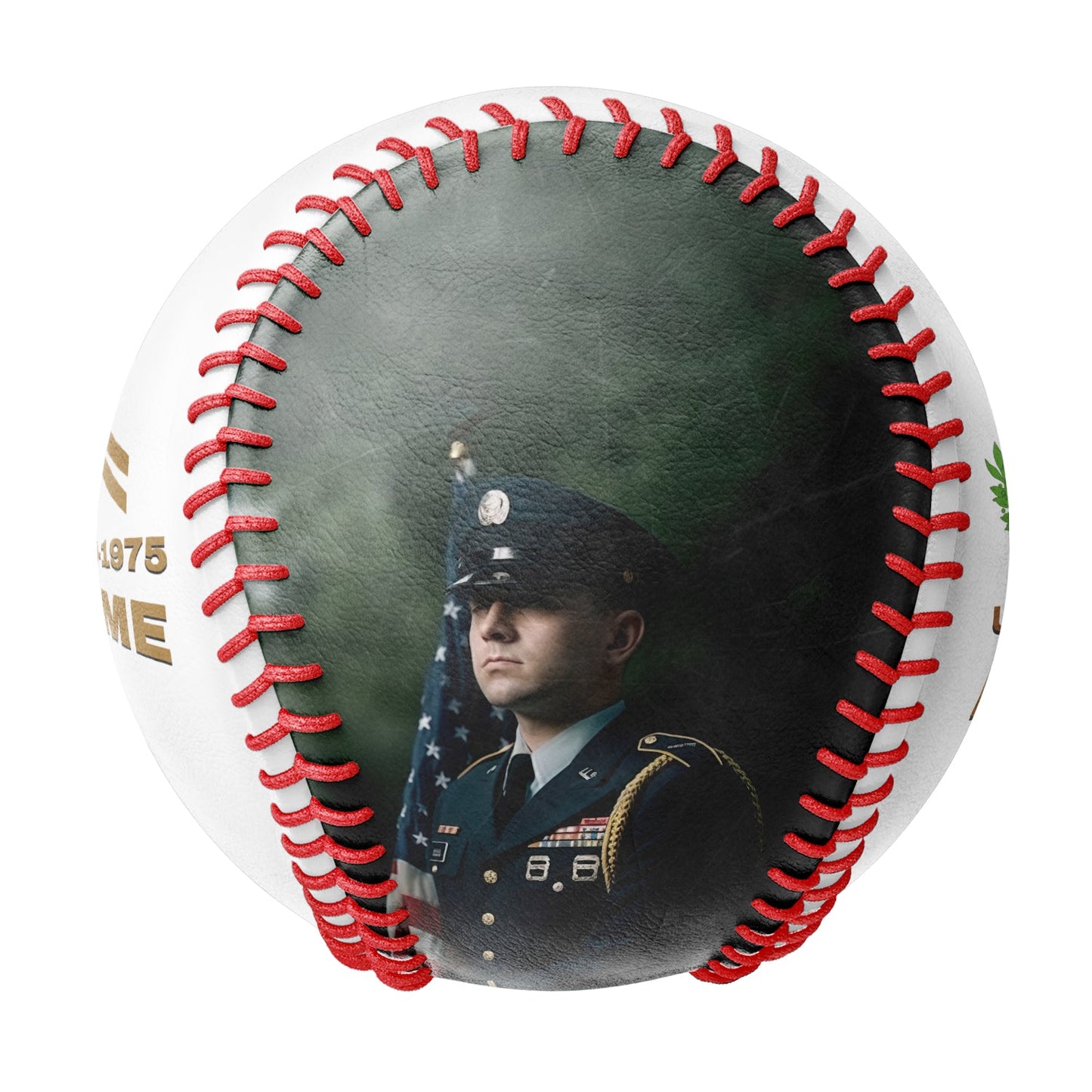 Custom White U.S Veteran Army Photo Baseballs