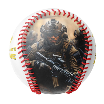 Custom White U.S Veteran Army Photo Baseballs