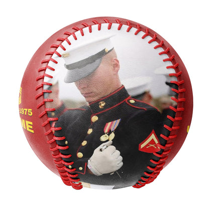 Custom Red U.S Veteran Marines Corps Photo Baseballs