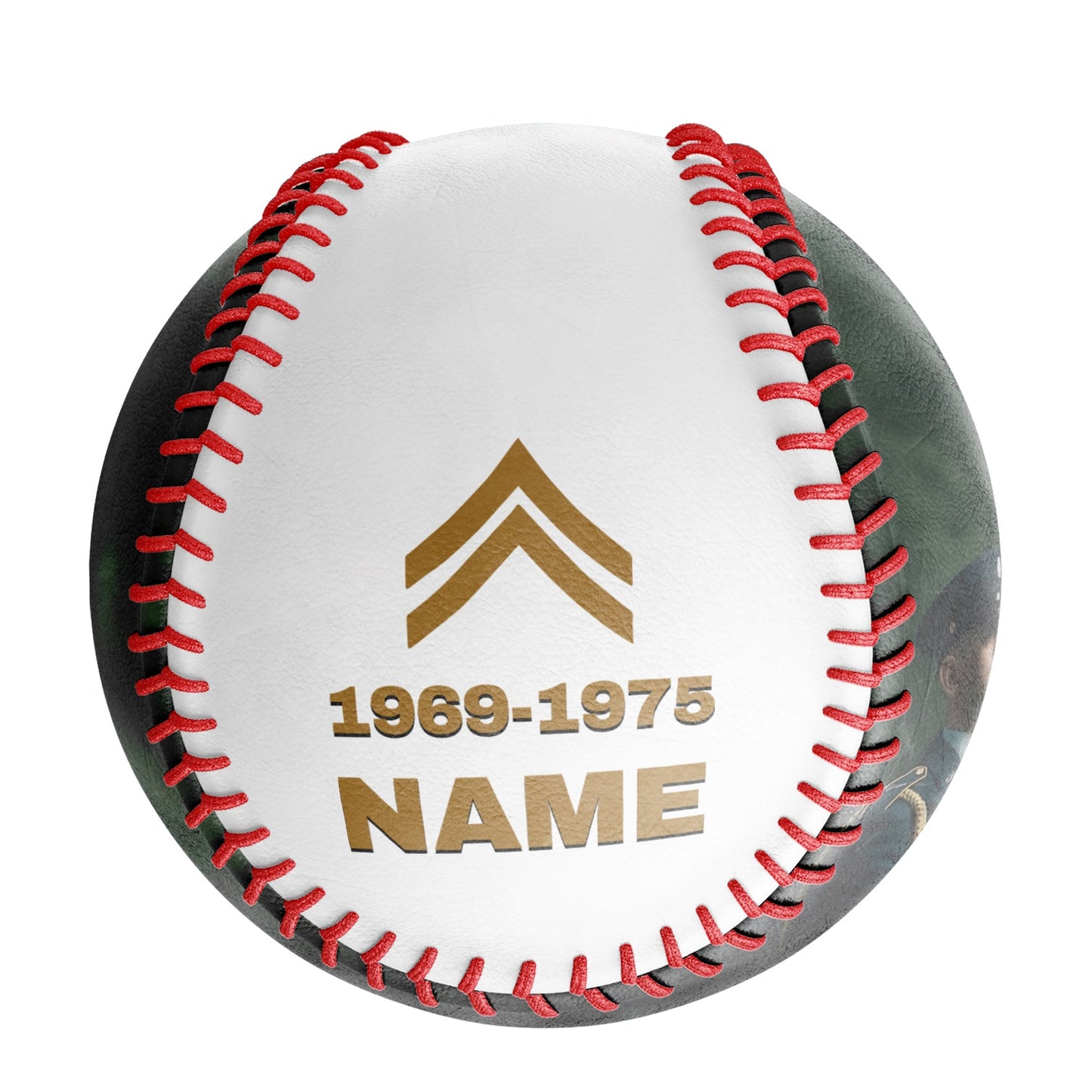 Custom White U.S Veteran Army Photo Baseballs