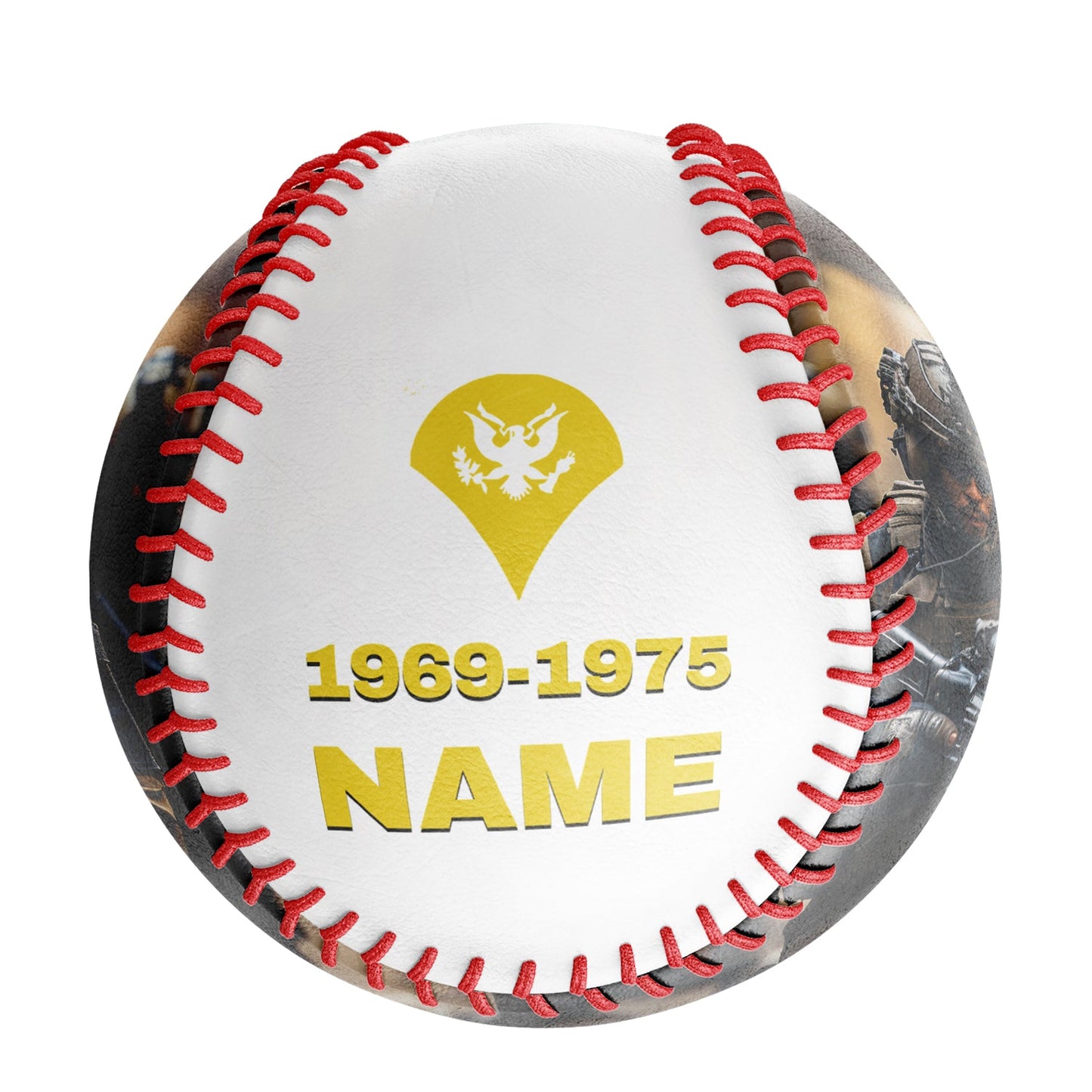 Custom White U.S Veteran Army Photo Baseballs