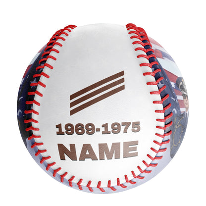 Custom White U.S Veteran Navy Photo Baseballs