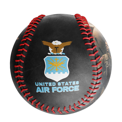 Custom Black U.S Veteran Air Force Photo Baseballs