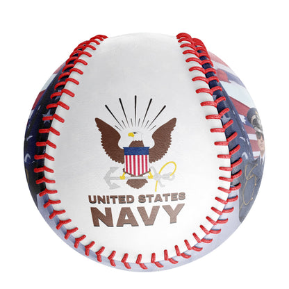 Custom White U.S Veteran Navy Photo Baseballs