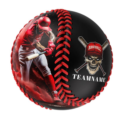 Custom Black Baseball Skull Photo Baseballs