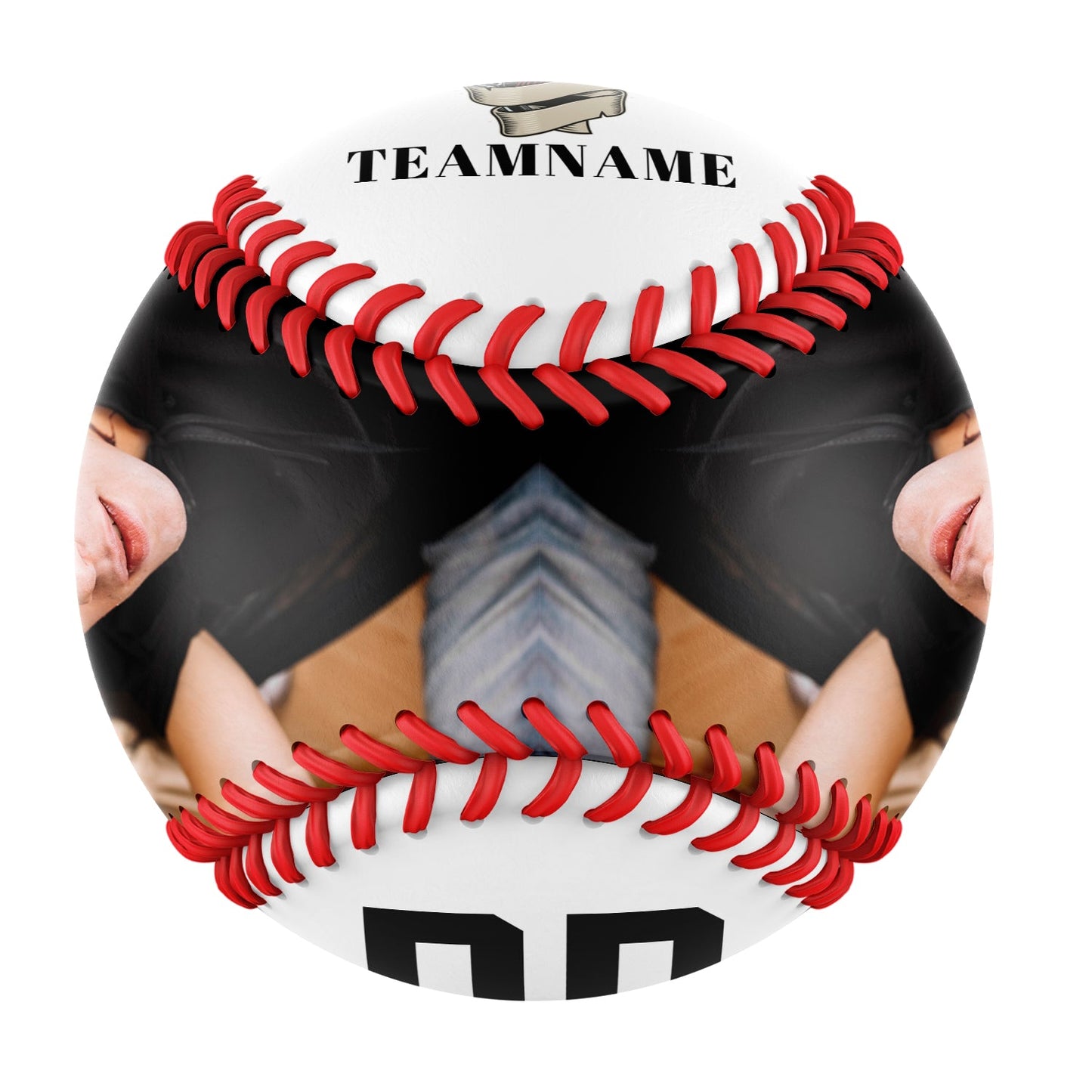 Custom White Haircut Skull Photo Baseballs