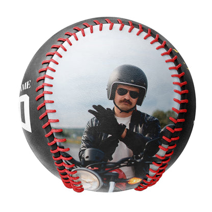 Custom Black Helmet Skull Photo Baseballs