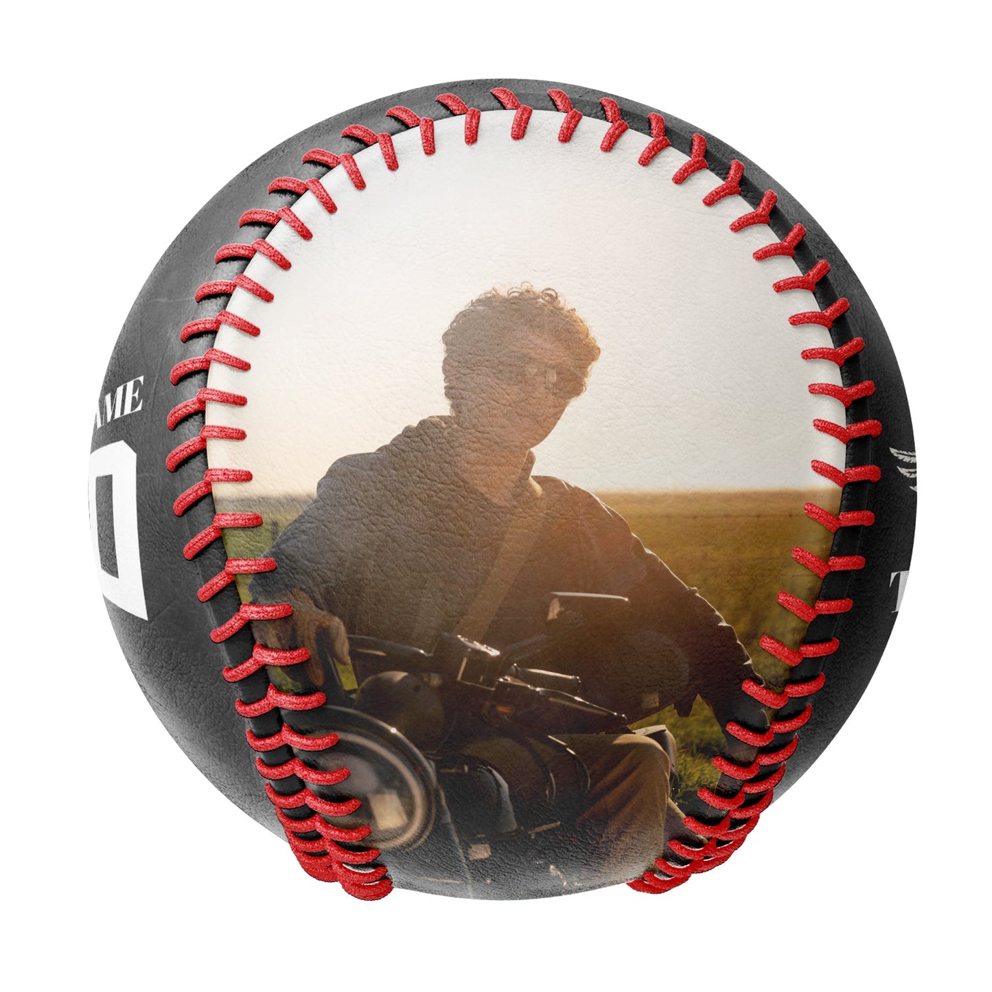 Custom Black Motorcycle Skull Photo Baseballs