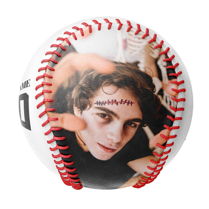 Custom White Haircut Skull Photo Baseballs