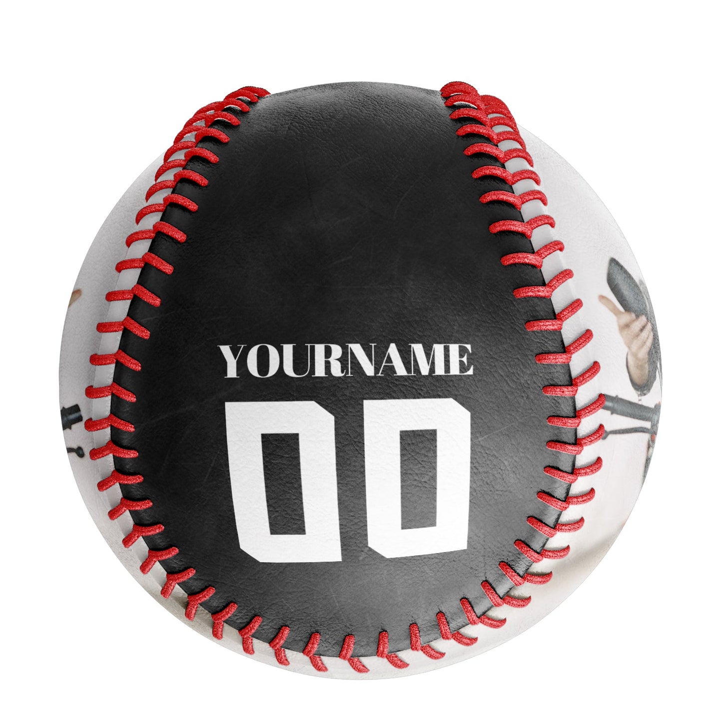 Custom Black Damping Skull Photo Baseballs