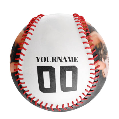 Custom White Haircut Skull Photo Baseballs