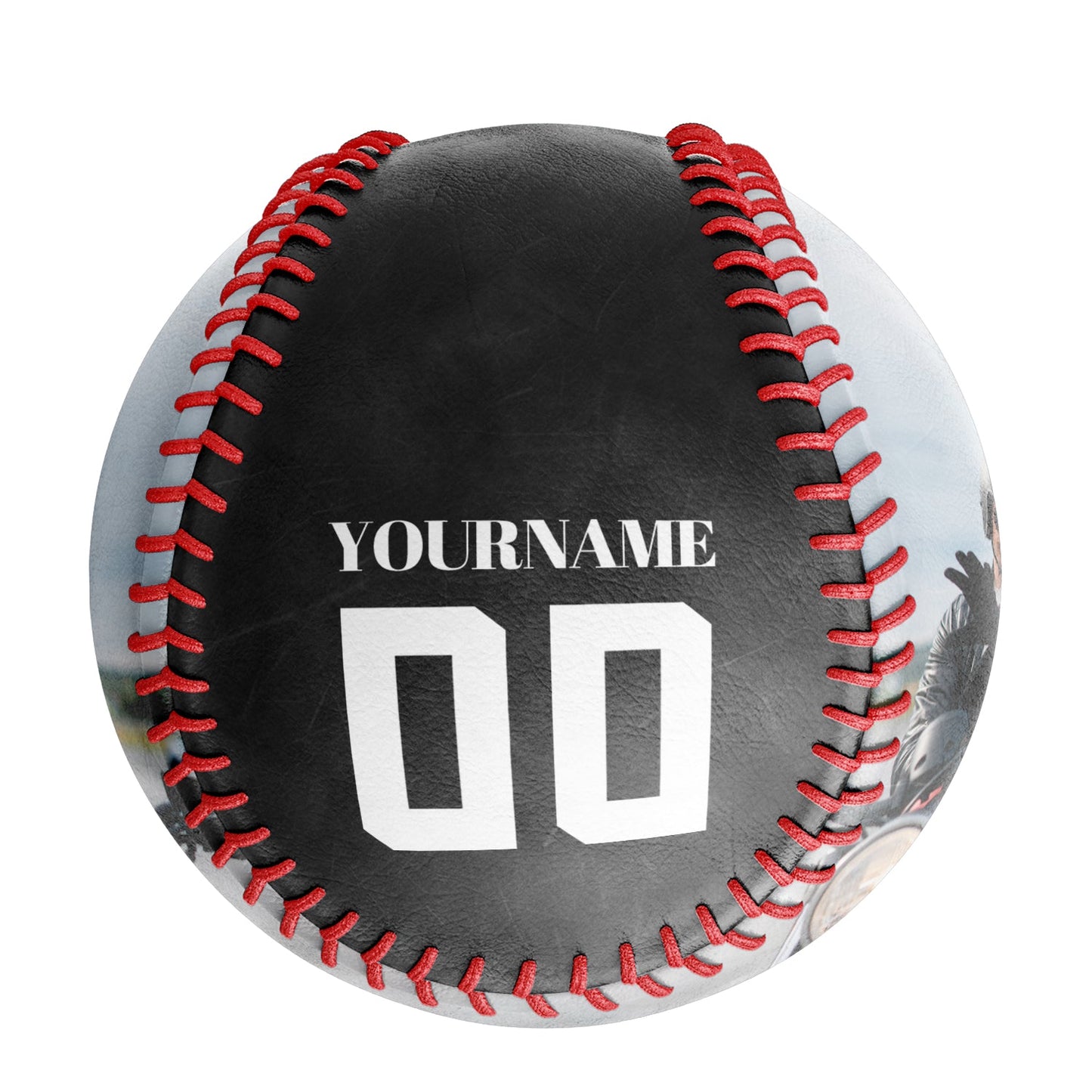 Custom Black Helmet Skull Photo Baseballs