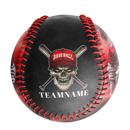 Custom Black Baseball Skull Photo Baseballs