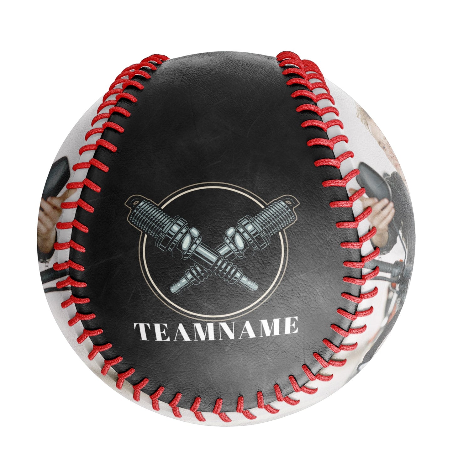 Custom Black Damping Skull Photo Baseballs